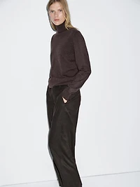 Pantalon en flanelle de laine mélangée