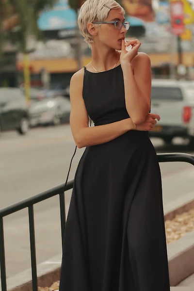 TRENCH COAT SWING MIDI DRESS