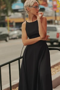 TRENCH COAT SWING MIDI DRESS