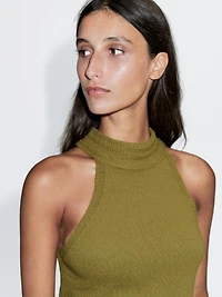 Textured knit halterneck top