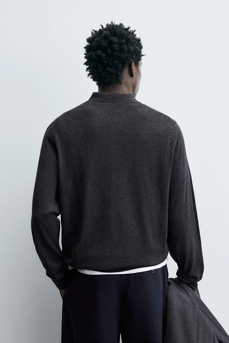 WOOL - SILK KNIT POLO SHIRT
