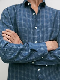 Chemise carreaux 100 % lin