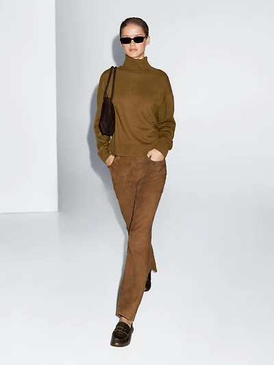 Wool blend high neck sweater
