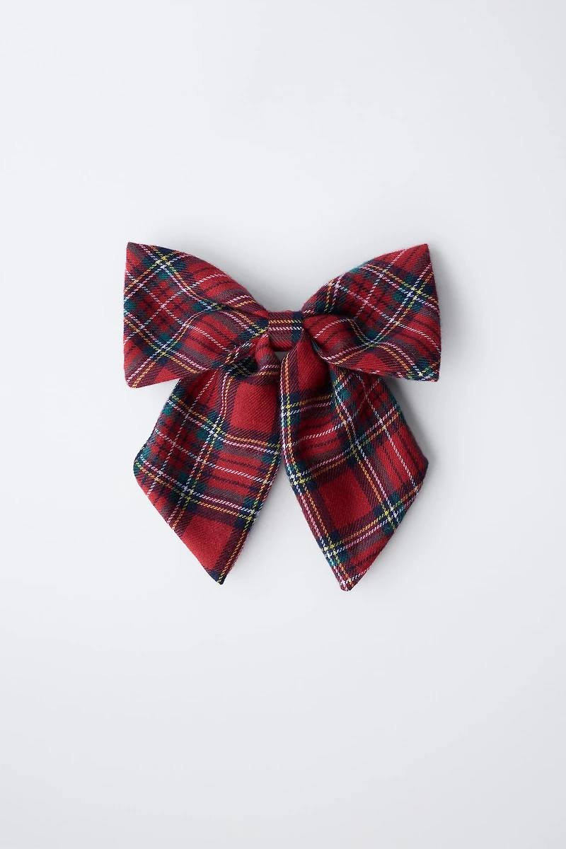 PLAID BOW CLIP