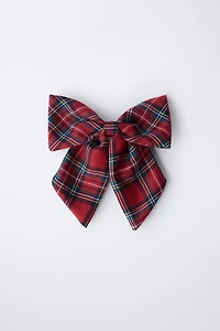 PLAID BOW CLIP