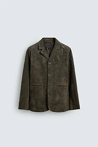 BLAZER EN CUIR ET DAIM