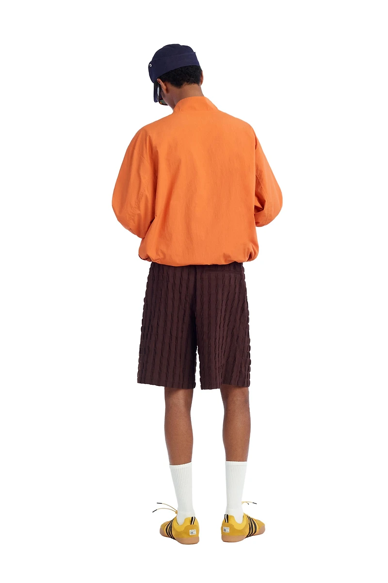 BELTED JACQUARD STRIPED SHORTS