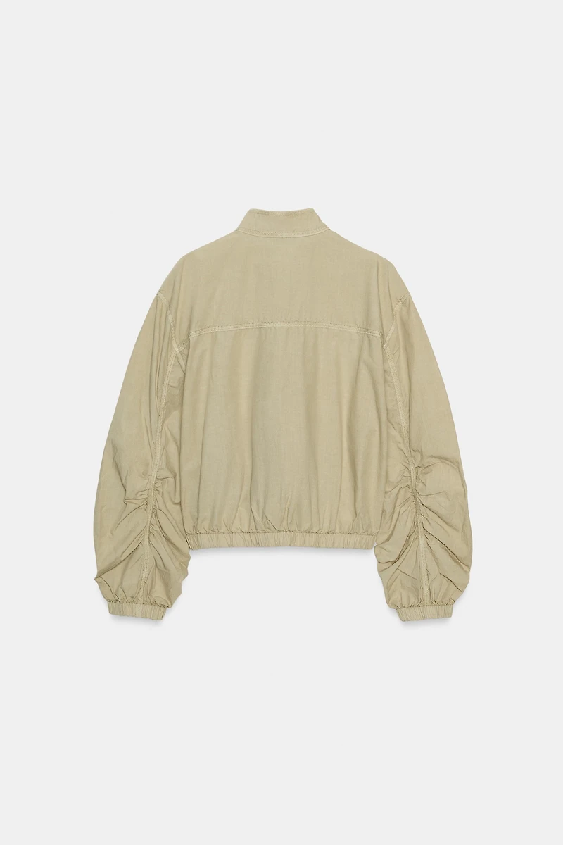 BLOUSON POPELINE EFFET DÉLAVÉ
