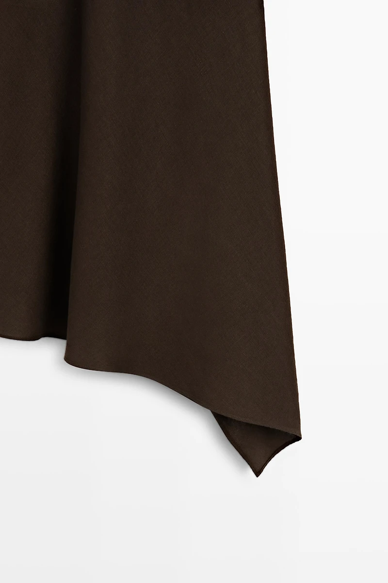 100% linen asymmetric top
