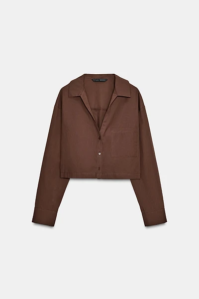 CROPPED POPLIN SHIRT