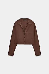 CROPPED POPLIN SHIRT