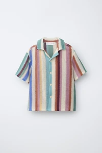 CROCHET STRIPED SHIRT