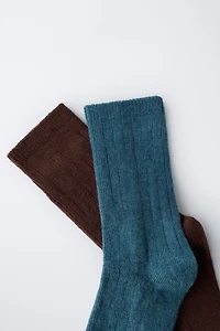 TWO-PACK OF LONG RIBBED SOCKS