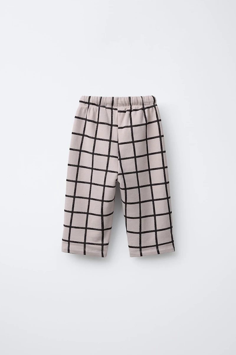 PLAID PLUSH BAGGY PANTS