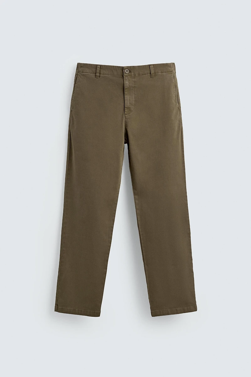 STRAIGHT FIT TWILL PANTS