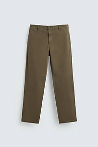 STRAIGHT FIT TWILL PANTS