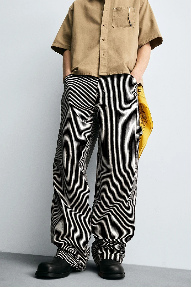 PANTALON CARPENTIER À RAYURES BAGGY FIT