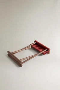 FOLDING ASH WOOD AND COTTON STOOL