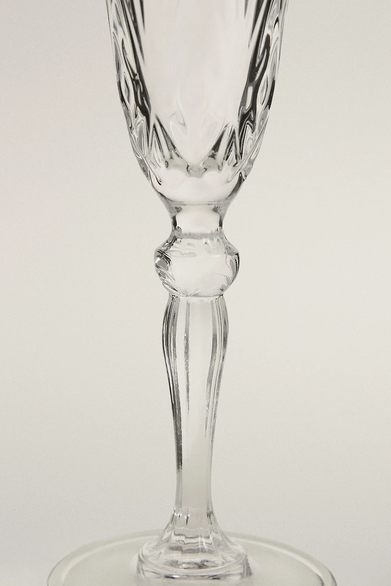 ENGRAVED CRYSTALLINE FLUTE GLASS