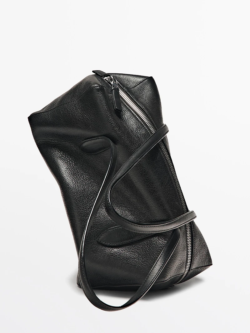 Nappa leather west satchel bag