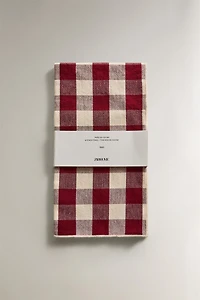 SET OF LARGE CHECK COTTON KITCHEN TOWELS (SET OF 2)