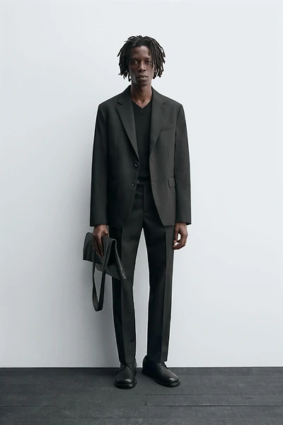 100% WOOL SUIT PANTS