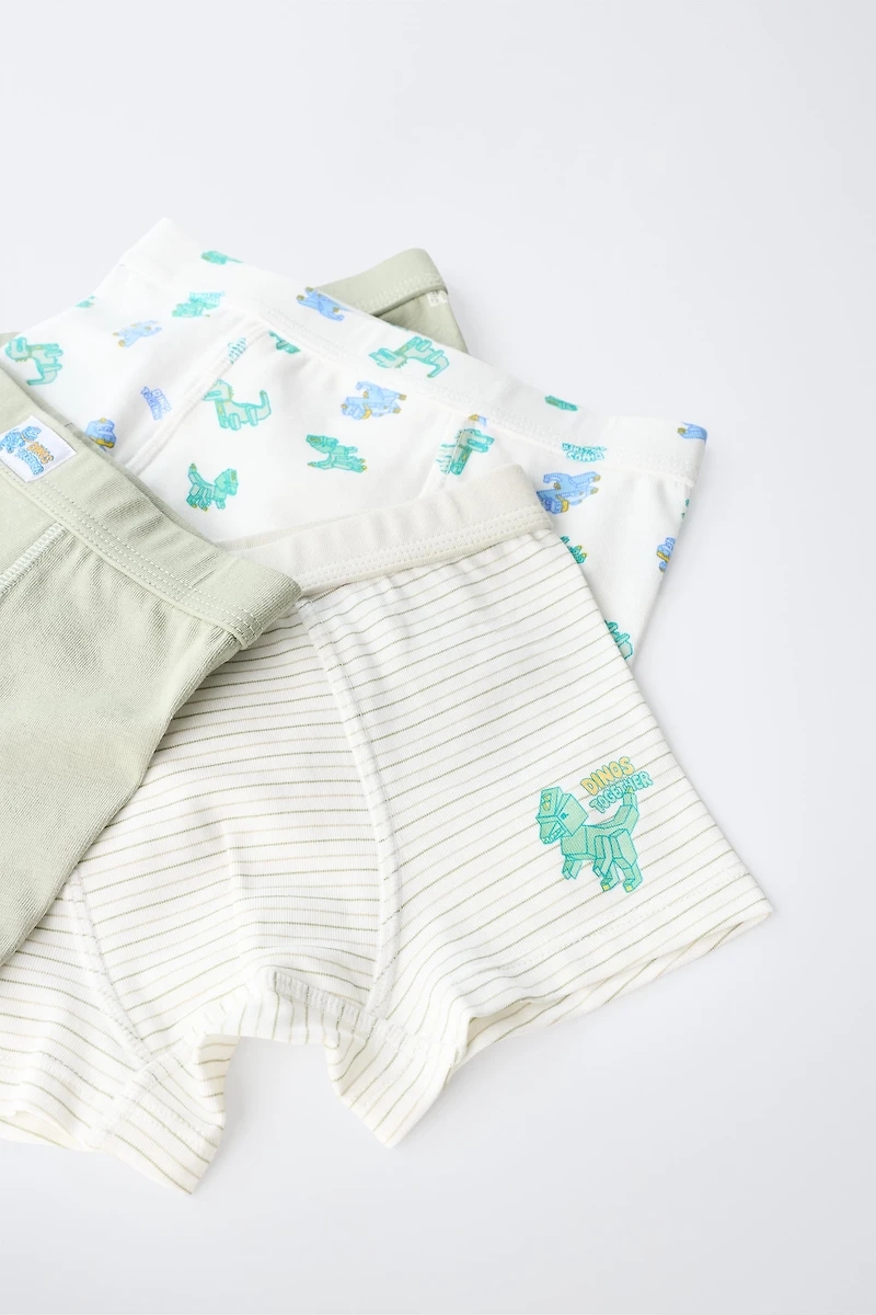 2-6 YEARS / FIVE-PACK OF DINOSAUR BOXERS