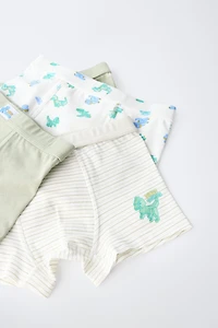 2-6 YEARS / FIVE-PACK OF DINOSAUR BOXERS