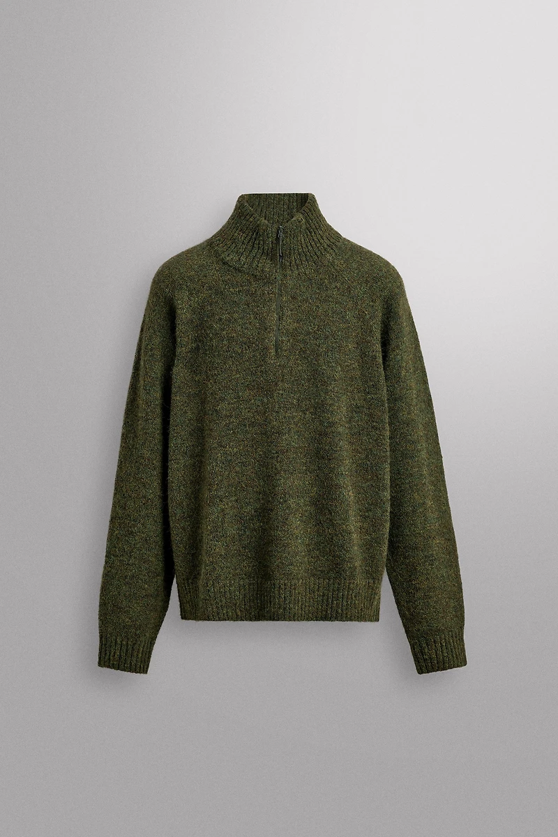 WOOL BLEND QUARTER-ZIP JUMPER