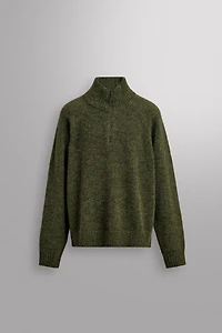 WOOL BLEND QUARTER-ZIP JUMPER