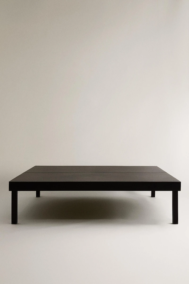 TABLE BASSE BOIS ET CUIR