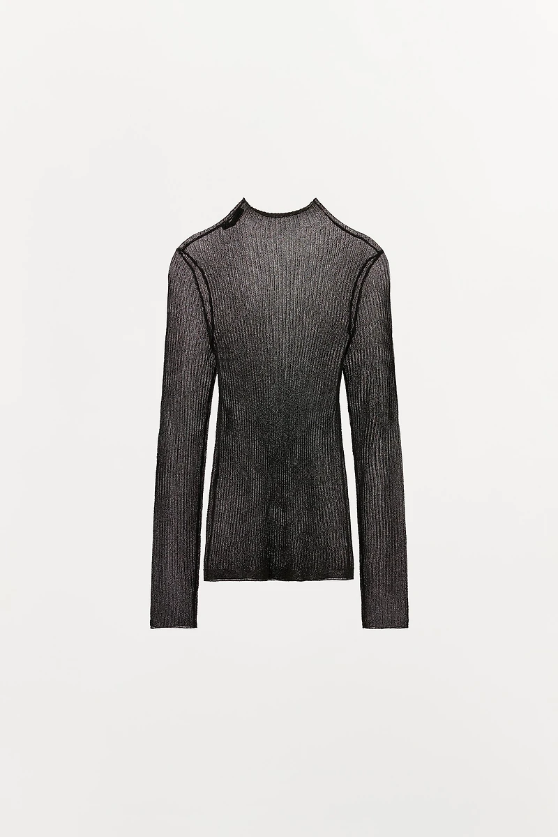 METALLIC THREAD KNIT TOP