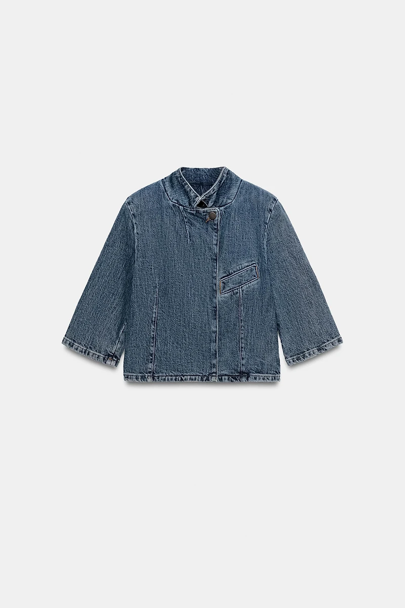 ZW COLLECTION CROPPED DENIM BLAZER