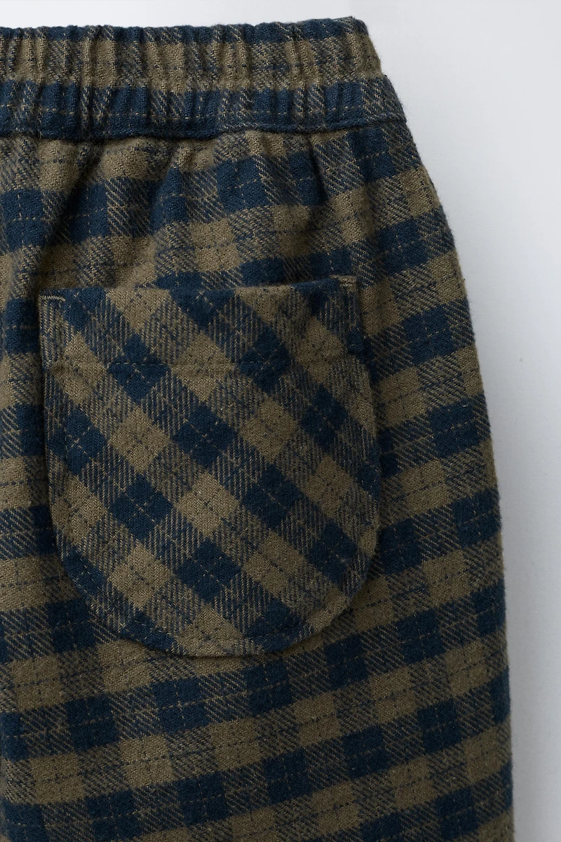 PLAID SOFT TOUCH BALLOON PANTS