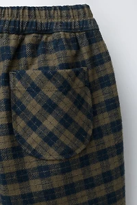 PLAID SOFT TOUCH BALLOON PANTS