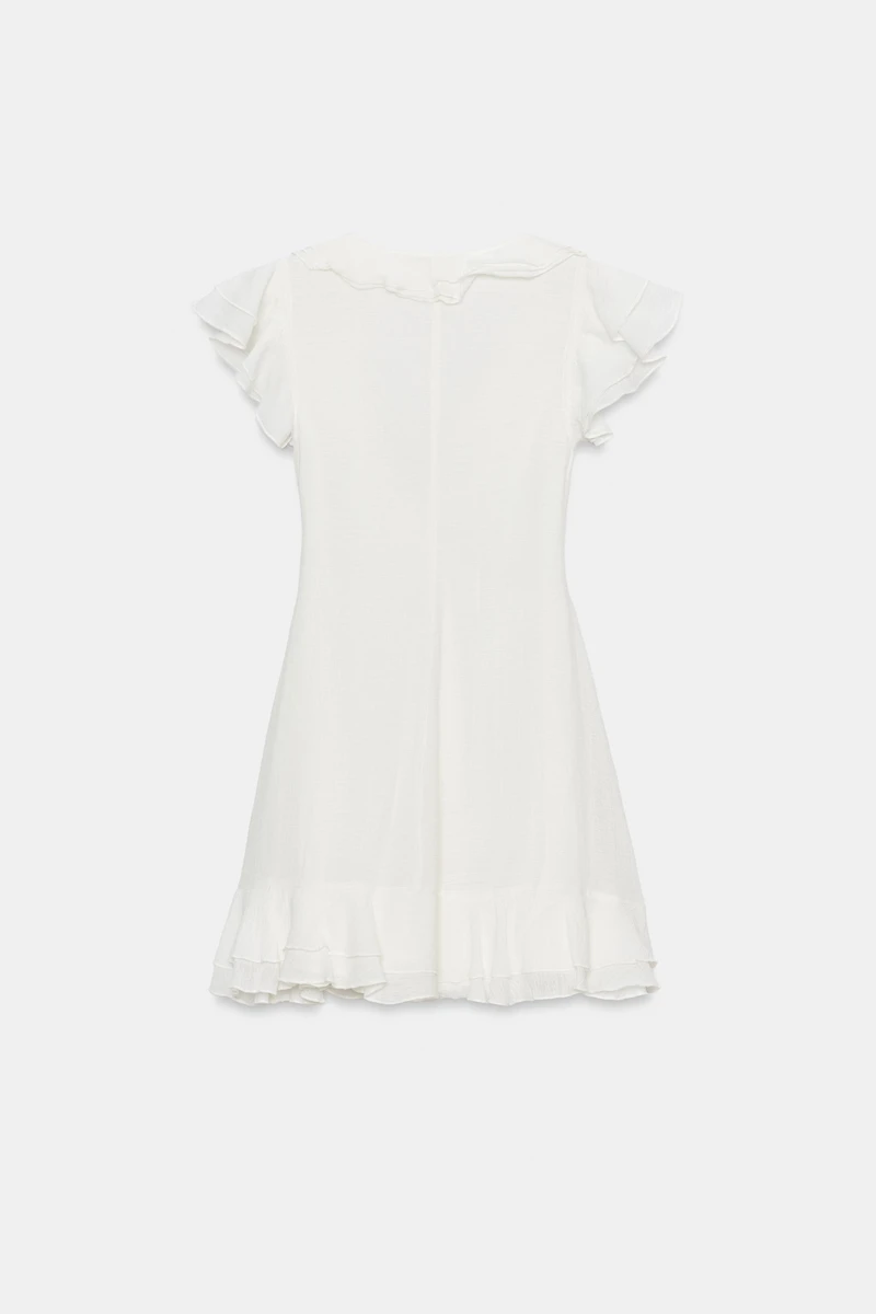 ROBE COURTE À VOLANTS