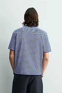 T-SHIRT REGULAR FIT JACQUARD À RAYURES