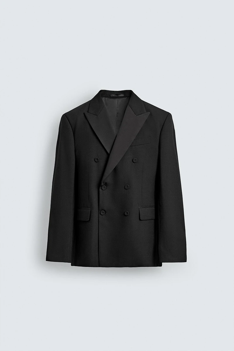 DOUBLE BREASTED TUXEDO BLAZER