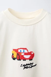 T-SHIRT BRODÉ POINT DE CROIX CARS FLASH MCQUEEN © DISNEY/PIXAR