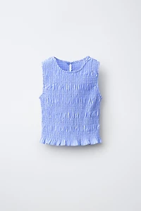 STRIPED SHIRT AND GATHERED TOP SET WITH SEQUIN APPLIQUÉ