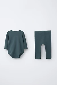 ENSEMBLE BODY ET LEGGING BRODÉ MOUTON