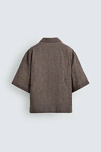 RELAXED FIT PLAID JACQUARD SHIRT