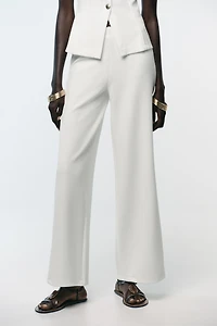 TWILL WIDE LEG PANTS