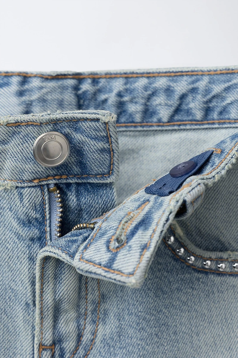 JEANS WIDE LEG À CLOUS
