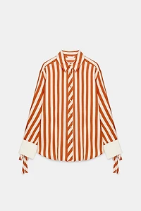 CHEMISE À RAYURES AVEC LACETS