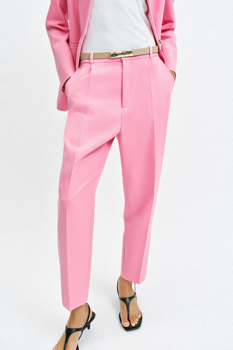 BELTED ANKLE PANTS