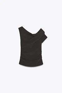 ASYMMETRIC RUCHED TOP