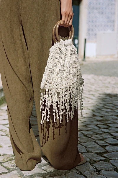 BEADED BUCKET BAG