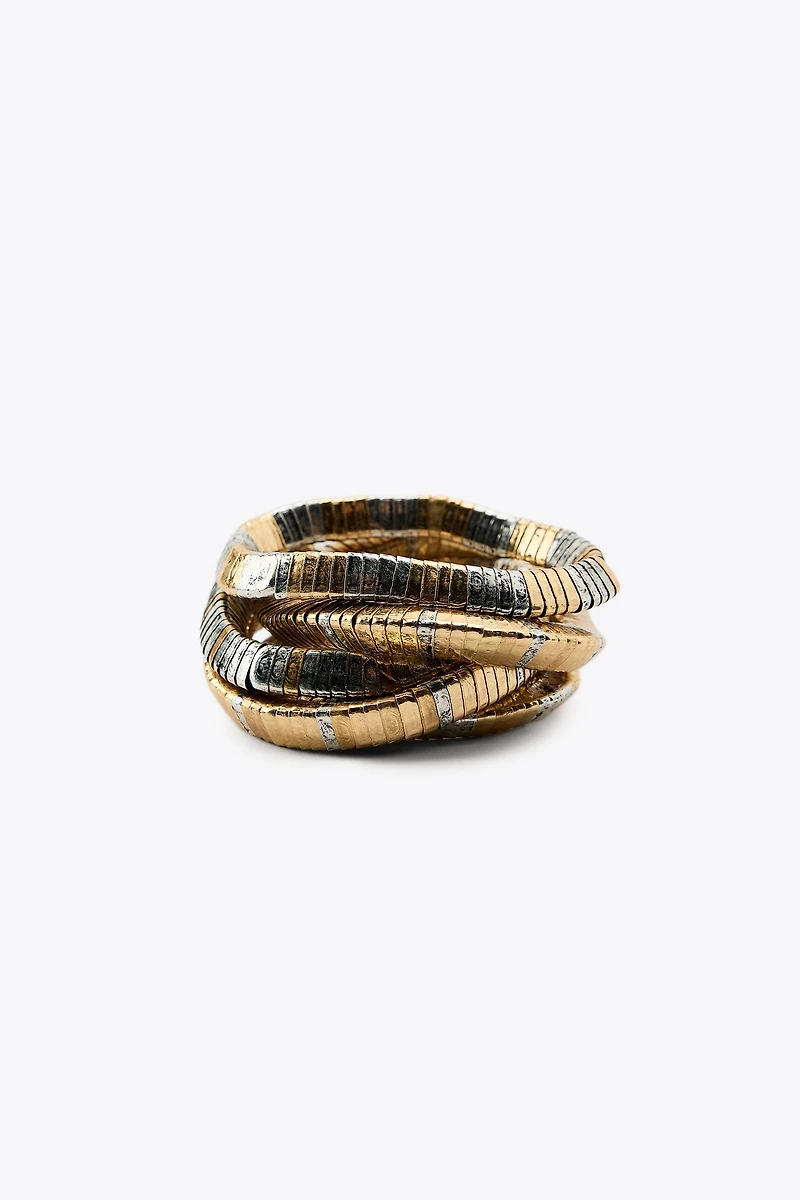 LOT DE BRACELETS ÉLASTIQUES AVEC PIÈCES MÉTALLIQUES