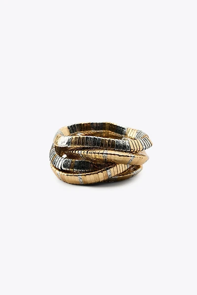 LOT DE BRACELETS ÉLASTIQUES AVEC PIÈCES MÉTALLIQUES